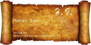 Hardi Ida névjegykártya